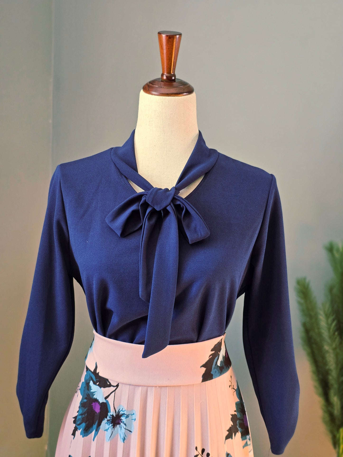 Navy Blue Bow Top