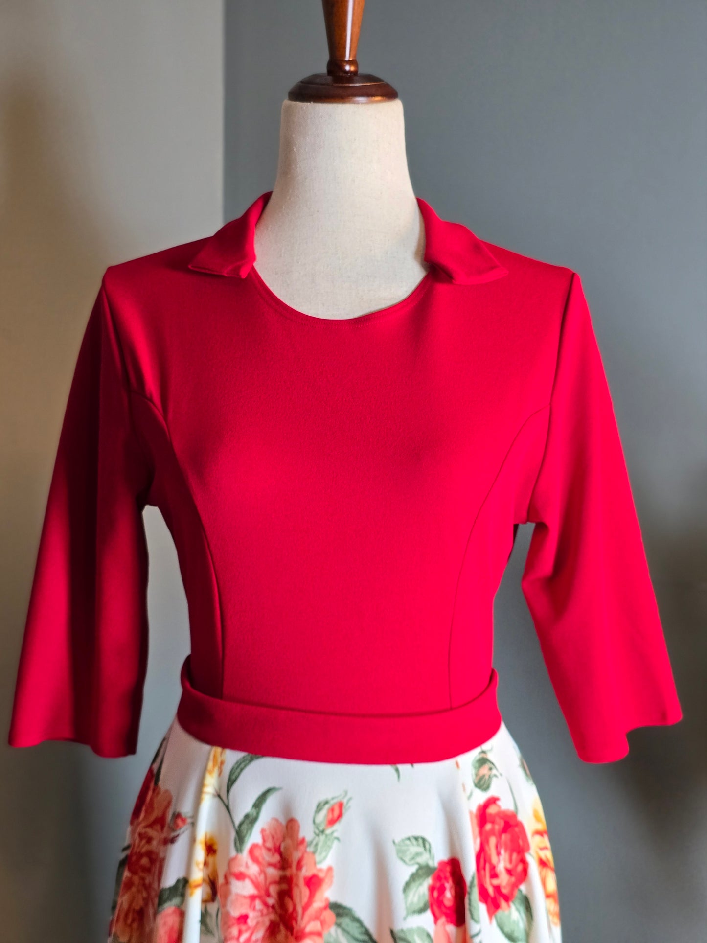 Alma Red Floral Dress