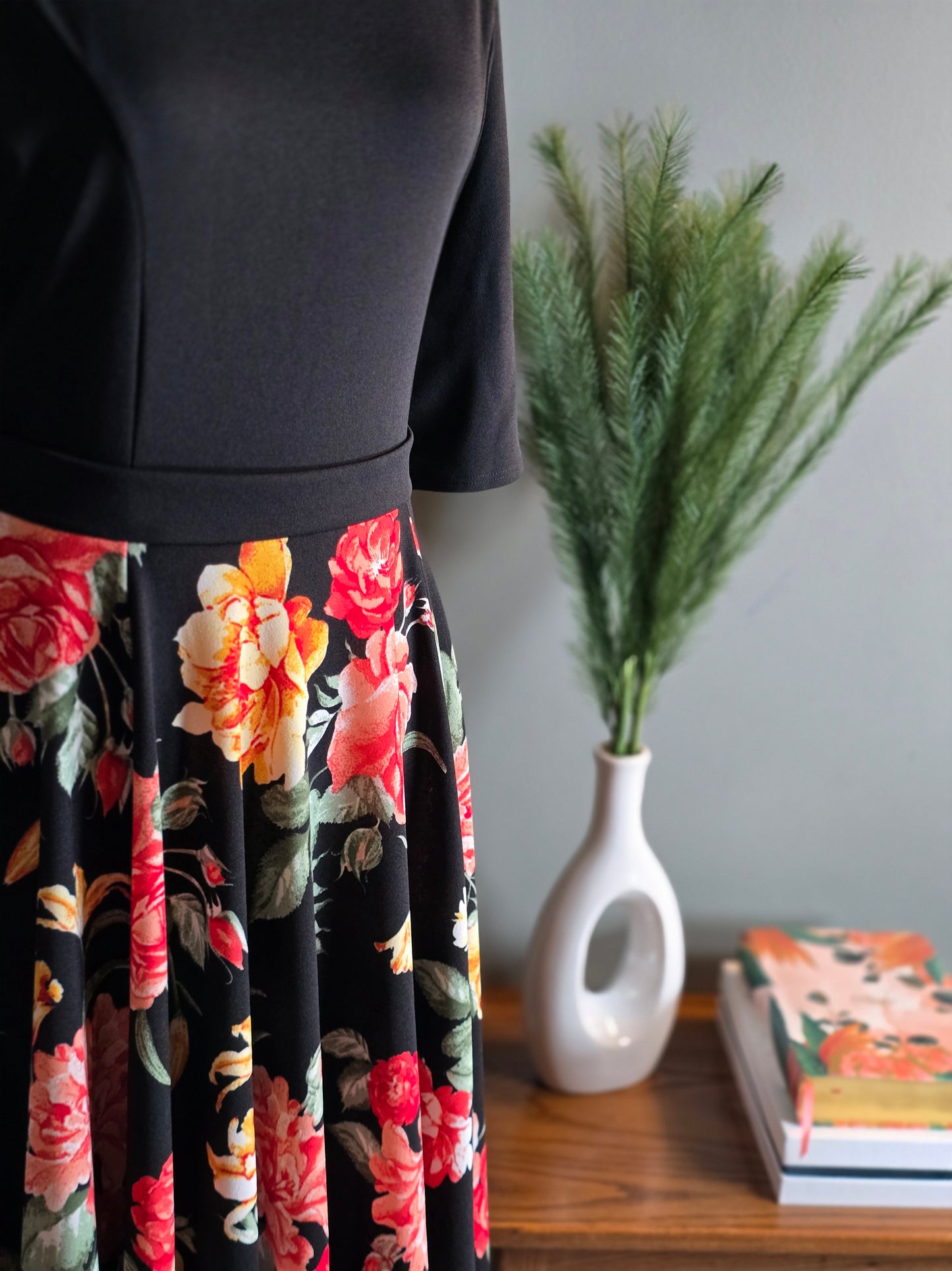 Alma Black Floral Dress
