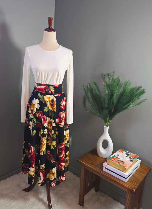 Floral Midi Skirt