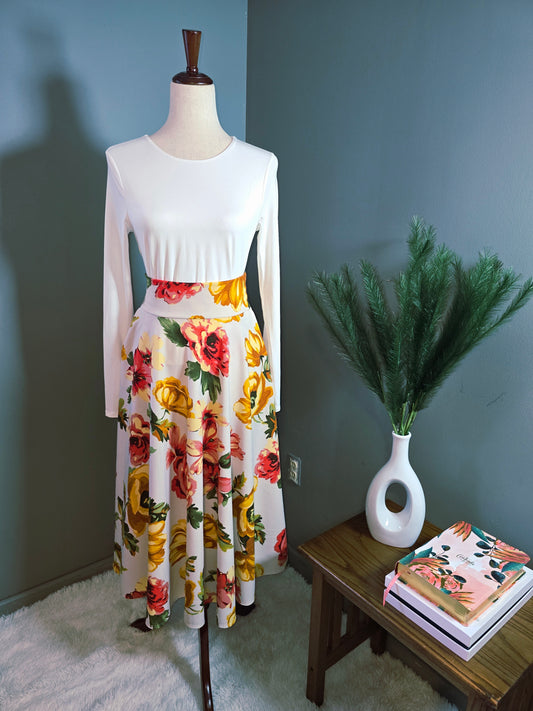 Floral Midi Skirt