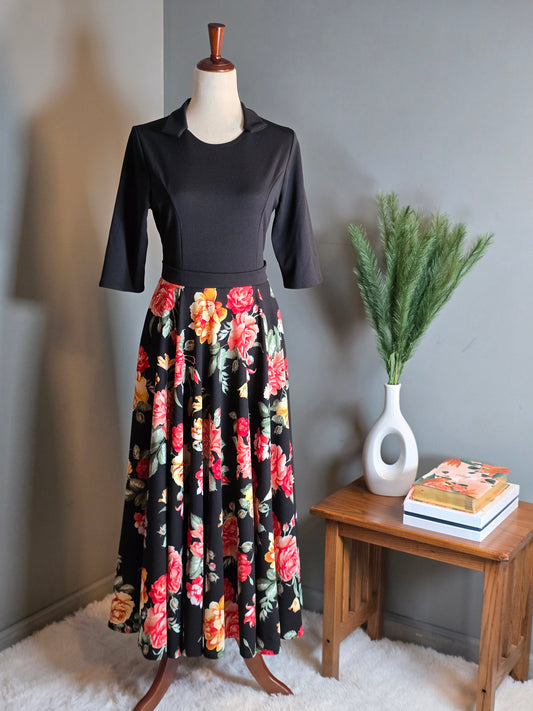 Alma Black Floral Dress