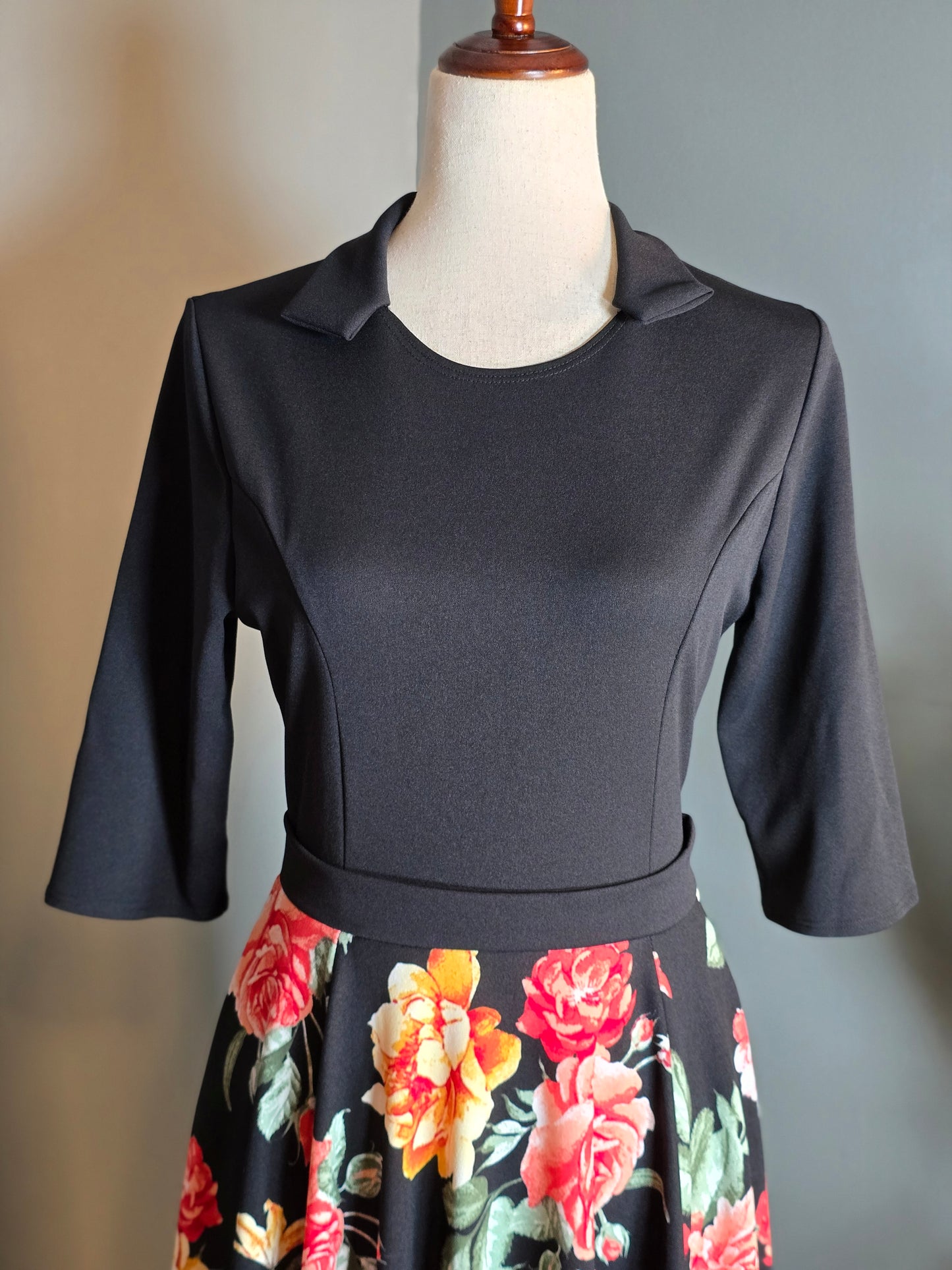 Alma Black Floral Dress
